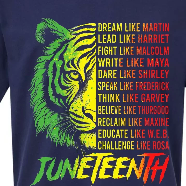 Juneteenth Dream Like Leaders Black History Sueded Cloud Jersey T-Shirt