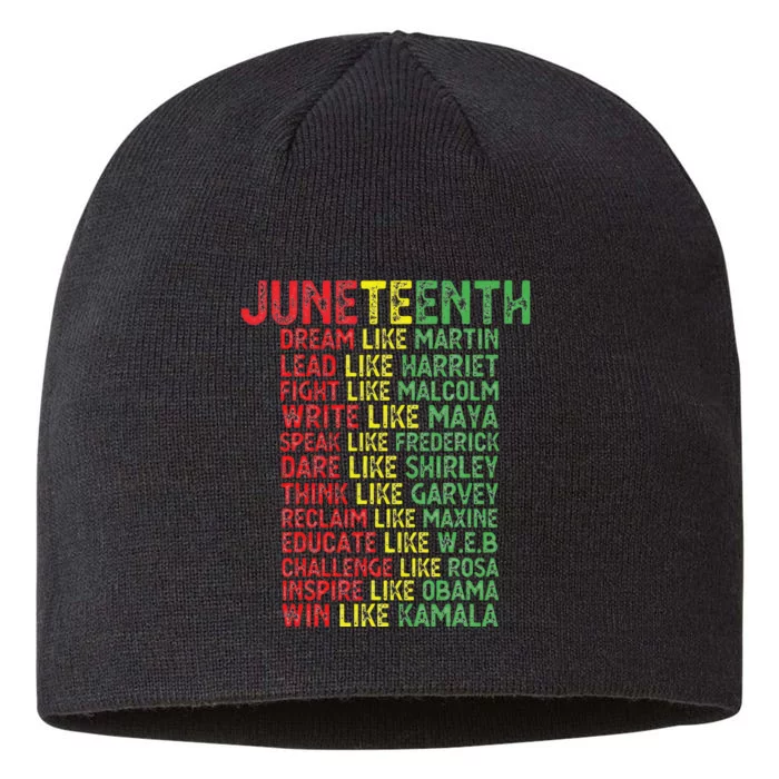 Juneteenth Dream Like Leaders Black 8 1/2in Sustainable Knit Beanie