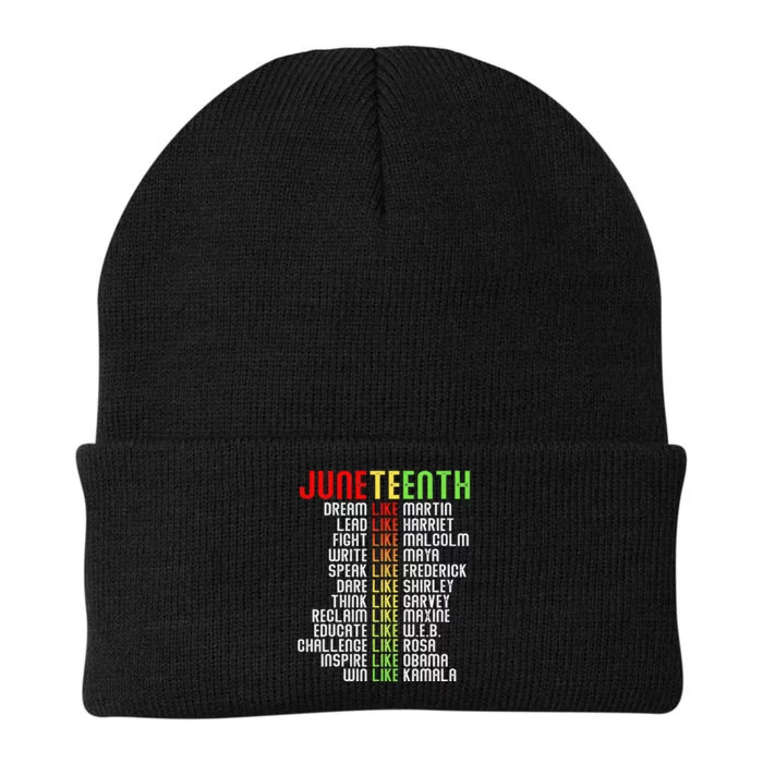 Juneteenth Dream Like Leaders Knit Cap Winter Beanie