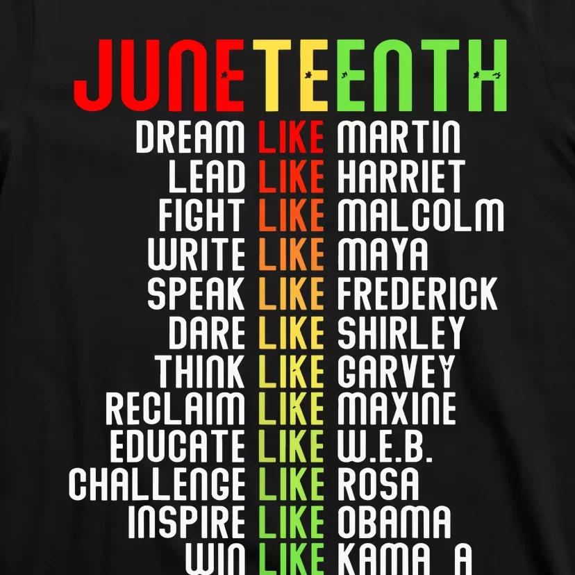 Juneteenth Dream Like Leaders Black Women Boy Girl T-Shirt