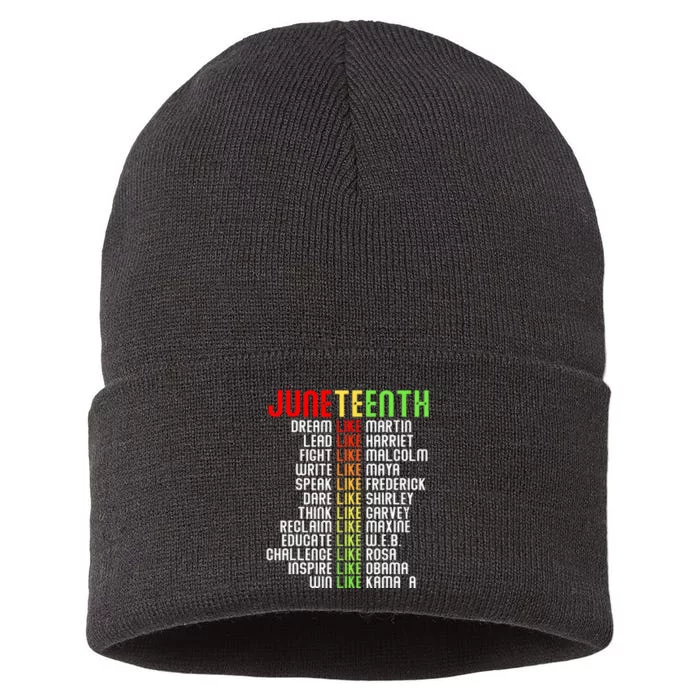 Juneteenth Dream Like Leaders Black Women Boy Girl Sustainable Knit Beanie