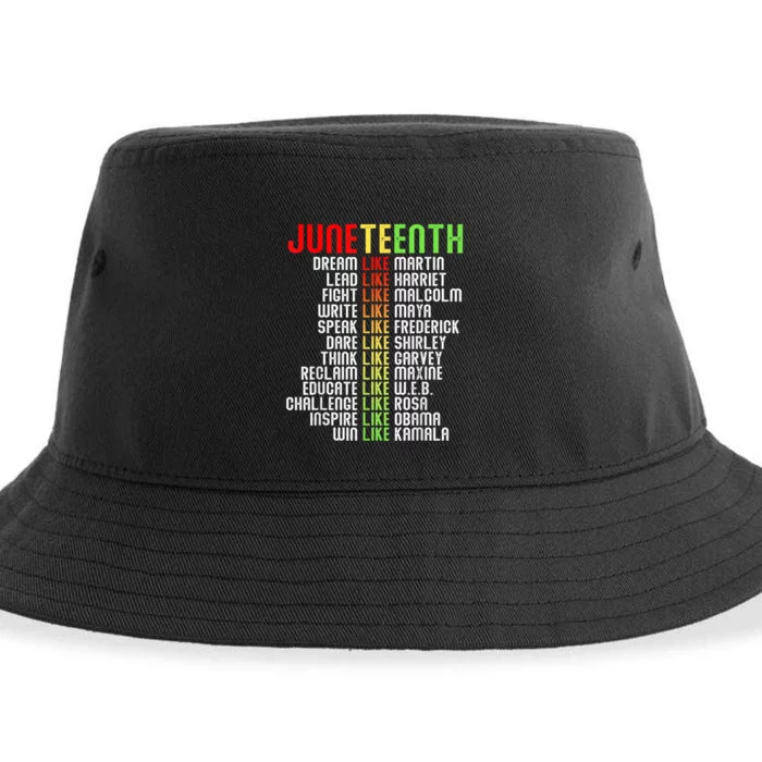 Juneteenth Dream Like Leaders Black Gift Men Women Boy Girl Gift Sustainable Bucket Hat