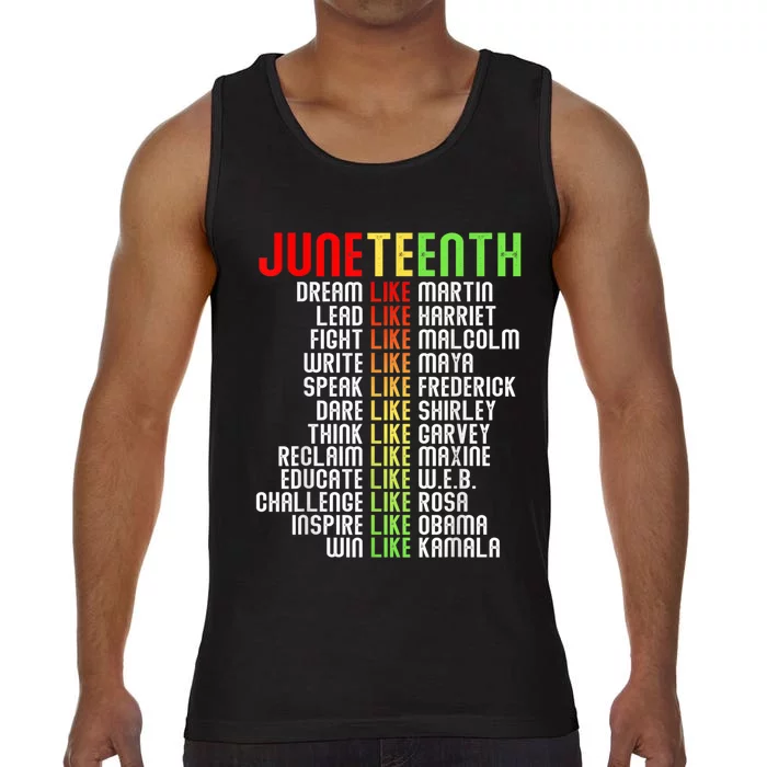 Juneteenth Dream Like Leaders Black Gift Men Women Boy Girl Gift Comfort Colors® Tank Top