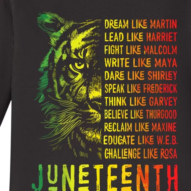 Juneteenth Dream Like Leaders Black History Women Baby Long Sleeve Bodysuit