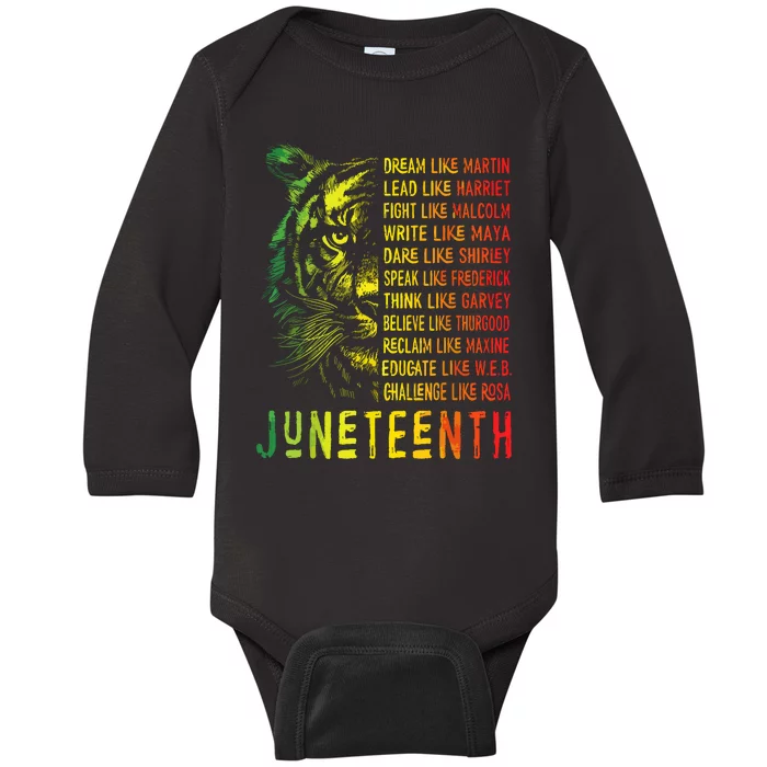 Juneteenth Dream Like Leaders Black History Women Baby Long Sleeve Bodysuit