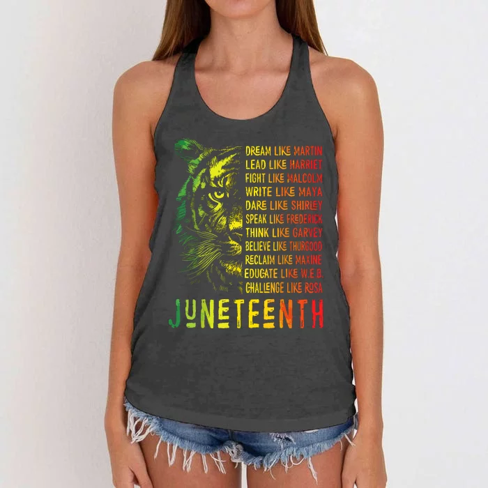 Juneteenth Dream Like Leaders Black History Women Women's Knotted Racerback Tank