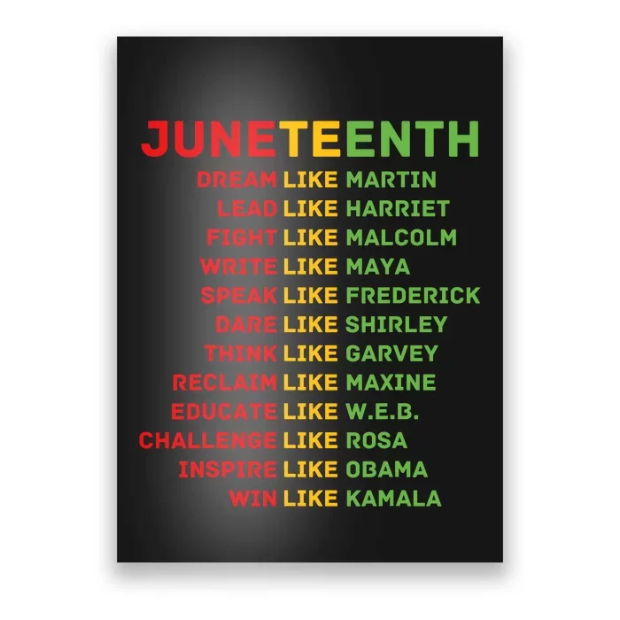 Juneteenth Dream Like Leaders Black Men Women Boy Girl Fun Poster