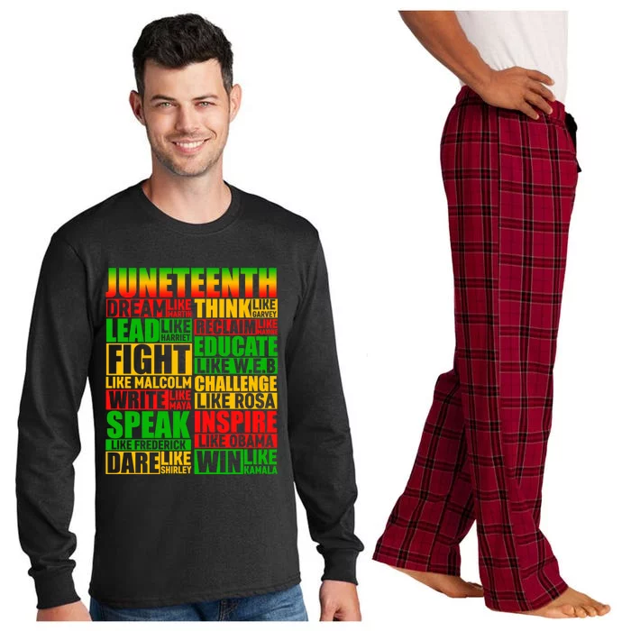 Juneteenth Dream Like Leaders Black Gift Long Sleeve Pajama Set