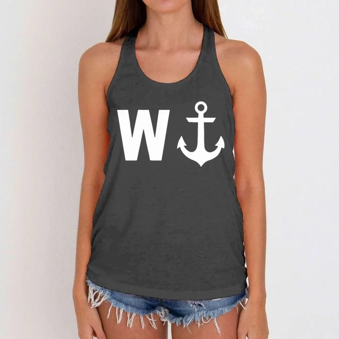 Jeffrey Dean Morgan W Anchor Women's Knotted Racerback Tank