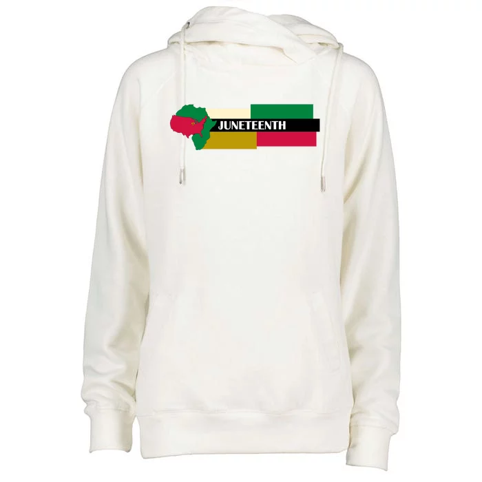 Juneteenth Day Map Womens Funnel Neck Pullover Hood