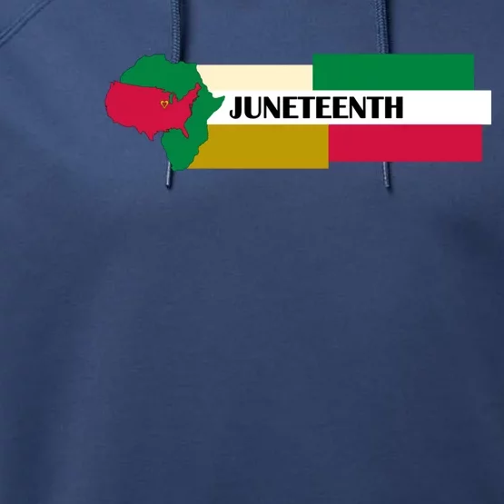 Juneteenth Day Map Performance Fleece Hoodie