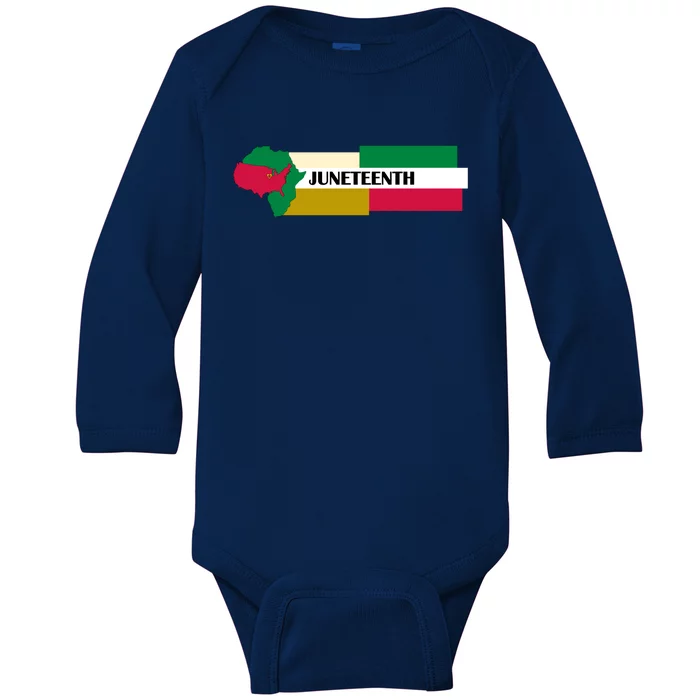 Juneteenth Day Map Baby Long Sleeve Bodysuit