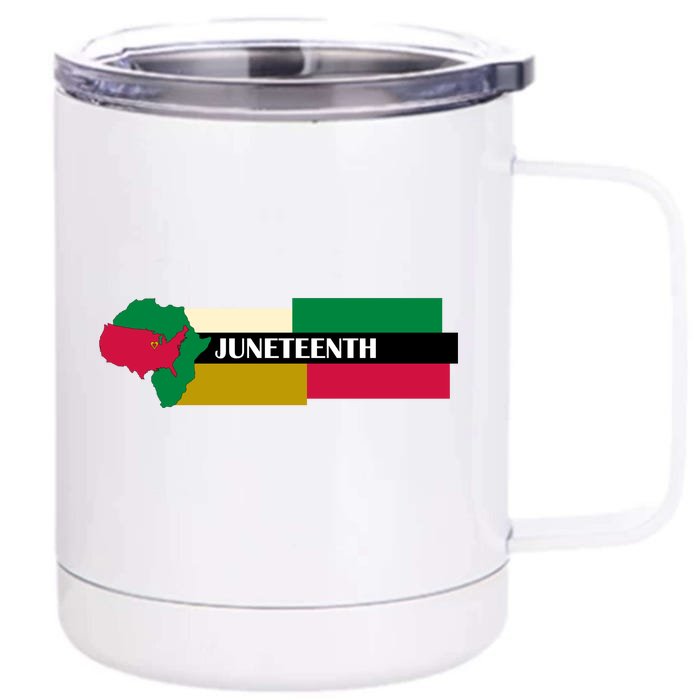 Juneteenth Day Map Front & Back 12oz Stainless Steel Tumbler Cup