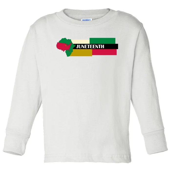 Juneteenth Day Map Toddler Long Sleeve Shirt