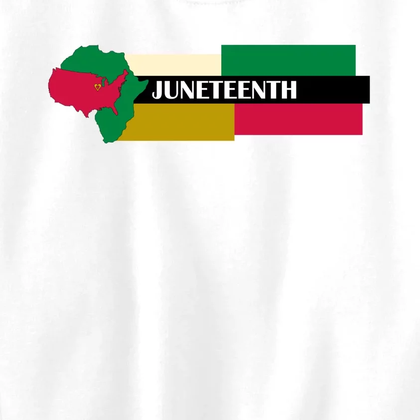 Juneteenth Day Map Kids Sweatshirt