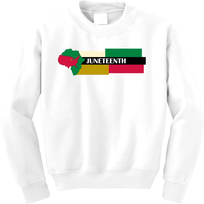 Juneteenth Day Map Kids Sweatshirt