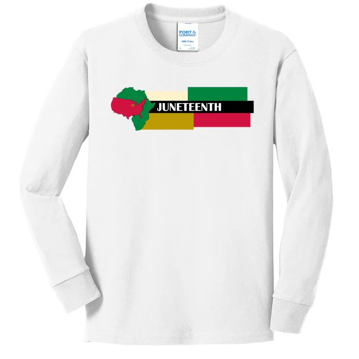 Juneteenth Day Map Kids Long Sleeve Shirt