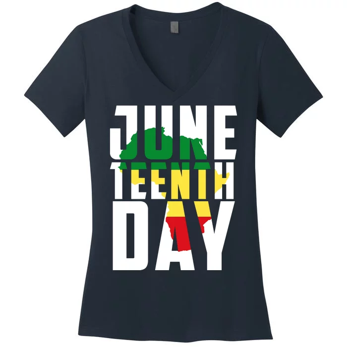 Juneteenth Day Map Women's V-Neck T-Shirt