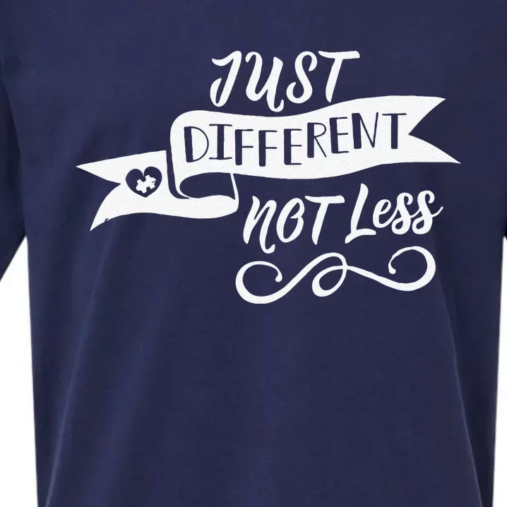 'Just Different, Not Less' Autism Awareness Sueded Cloud Jersey T-Shirt