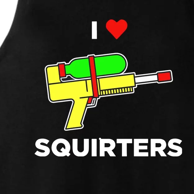 Justin Danger Nunley I Love Squirters Ladies Tri-Blend Wicking Tank