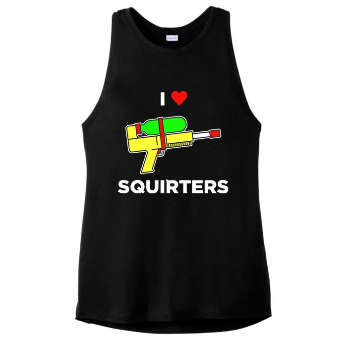 Justin Danger Nunley I Love Squirters Ladies Tri-Blend Wicking Tank