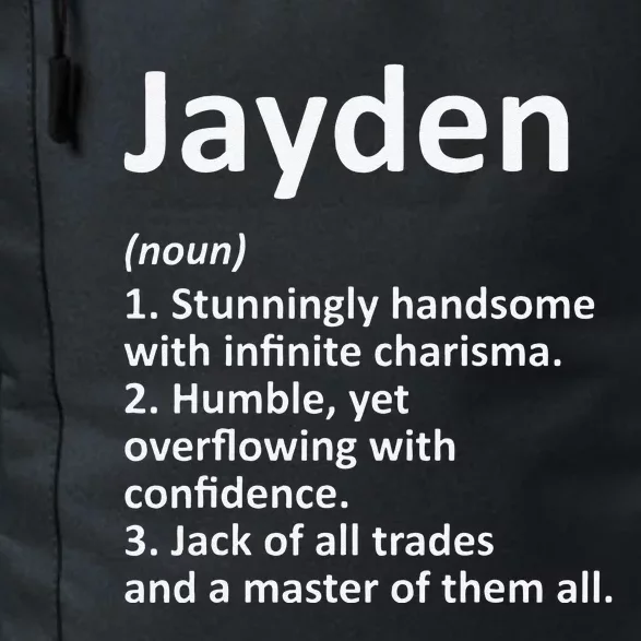 JAYDEN Definition Personalized Name Funny Birthday Gift Idea Daily Commute Backpack