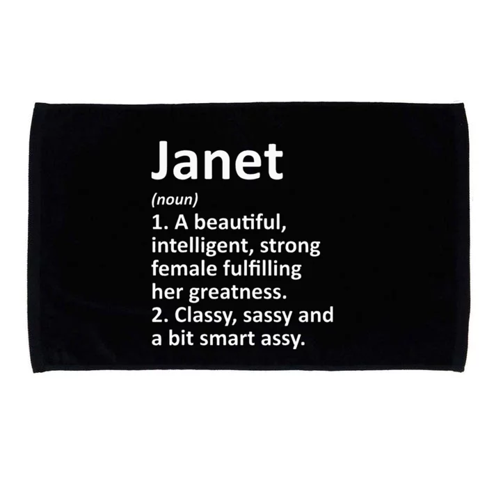 Janet Definition Personalized Name Funny Christmas Gift Microfiber Hand Towel