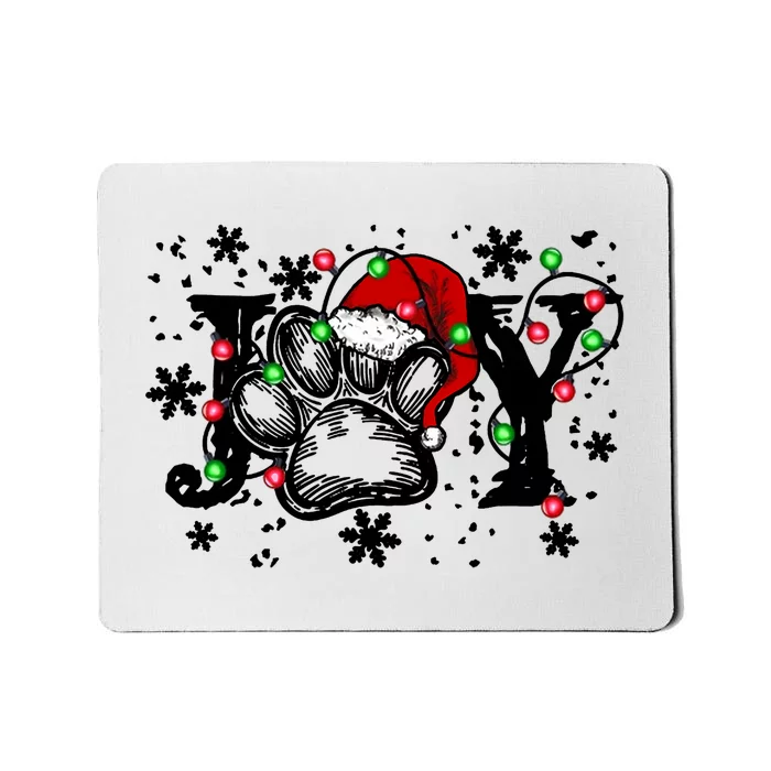 Joy Dog Paw Print Merry Christmas Dog Lover Gift Mousepad