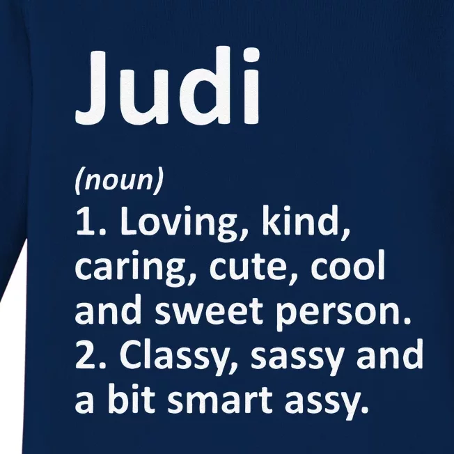 JUDI Definition Personalized Name Funny Birthday Idea Baby Long Sleeve Bodysuit