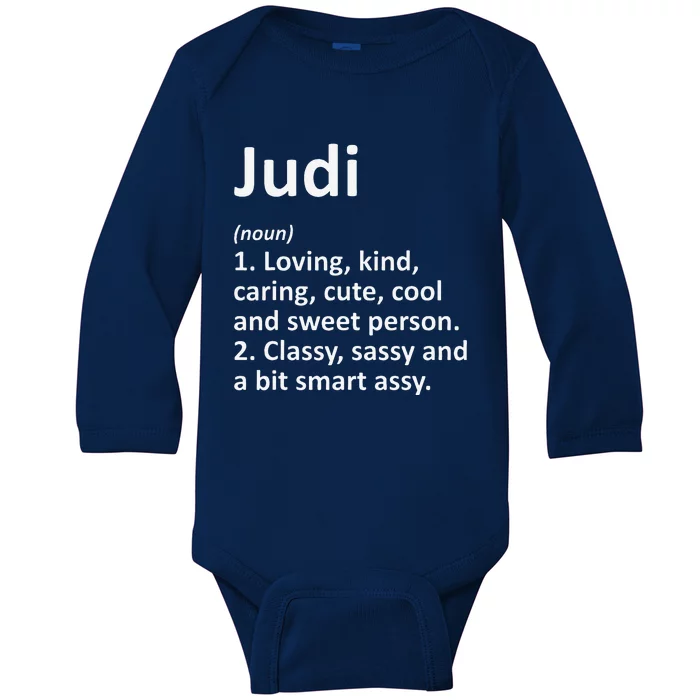 JUDI Definition Personalized Name Funny Birthday Idea Baby Long Sleeve Bodysuit