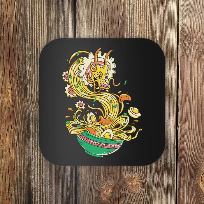 Japanese Dishes Ra Noodles Egg Ramentic Dragon Coaster