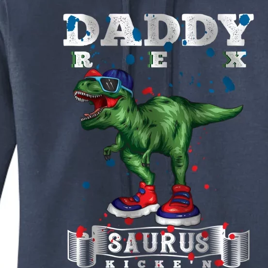 Jurasskicked Daddy Saurus Rex Kicke´n Cool Daddysaurus Rex Gift Women's Pullover Hoodie