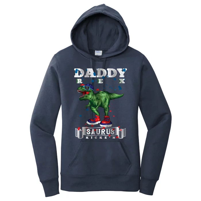 Jurasskicked Daddy Saurus Rex Kicke´n Cool Daddysaurus Rex Gift Women's Pullover Hoodie