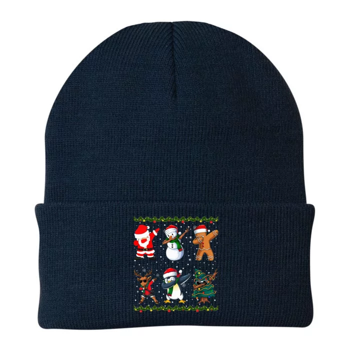 Jolly Dabbing Santa Festive Friends A Merry Christmas Squad Knit Cap Winter Beanie