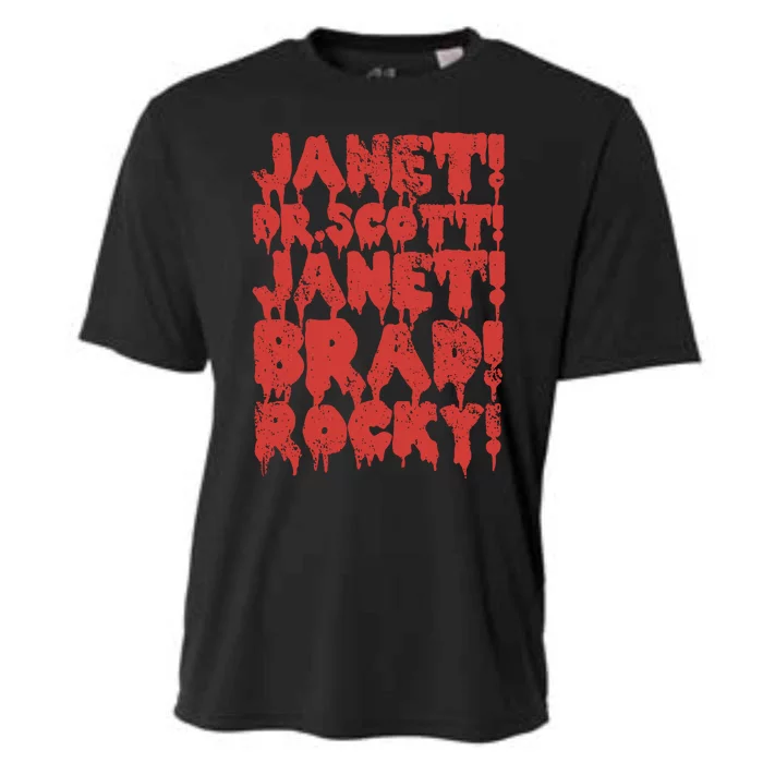 Janet Dr Scott Janet Brad Rocky Horrror Show Halloween Cooling Performance Crew T-Shirt