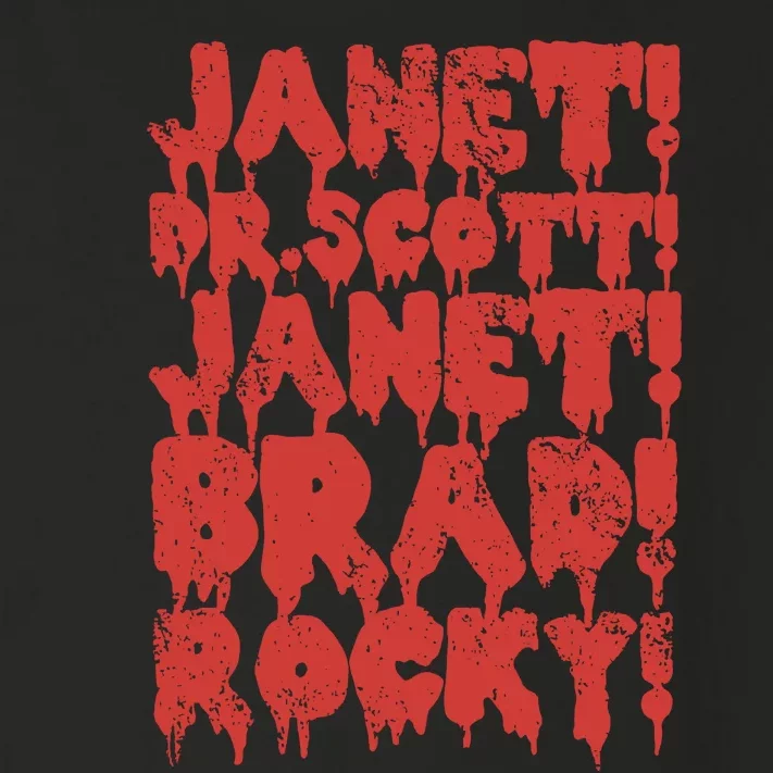 Janet Dr Scott Janet Brad Rocky Horrror Show Halloween Toddler Long Sleeve Shirt