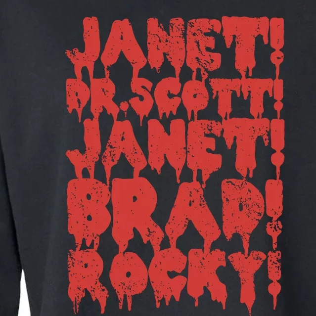 Janet Dr Scott Janet Brad Rocky Horrror Show Halloween Cropped Pullover Crew