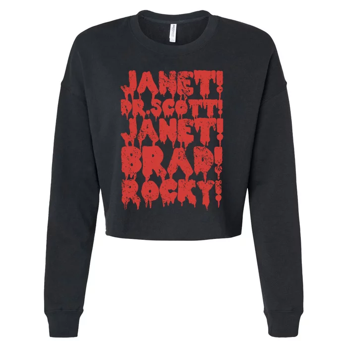 Janet Dr Scott Janet Brad Rocky Horrror Show Halloween Cropped Pullover Crew