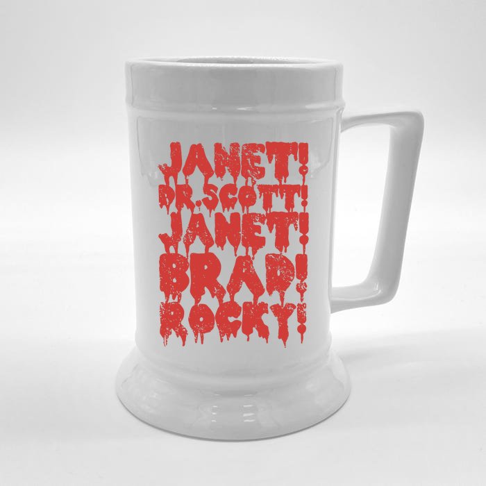 Janet Dr Scott Janet Brad Rocky Horrror Show Halloween Front & Back Beer Stein