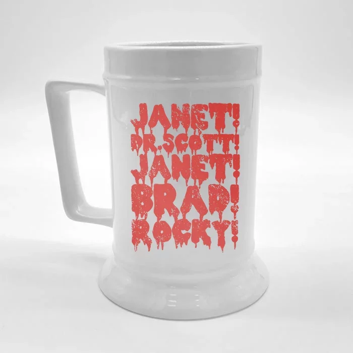 Janet Dr Scott Janet Brad Rocky Horrror Show Halloween Front & Back Beer Stein