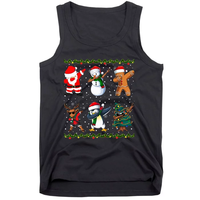 Jolly Dabbing Santa Festive Friends A Merry Squad Tank Top