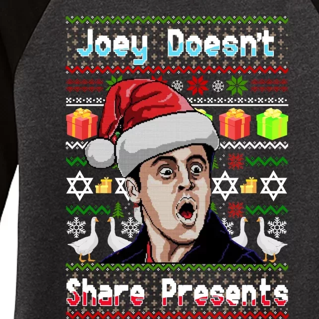 Joey DoesnT Share Presents Christmas Women's Tri-Blend 3/4-Sleeve Raglan Shirt