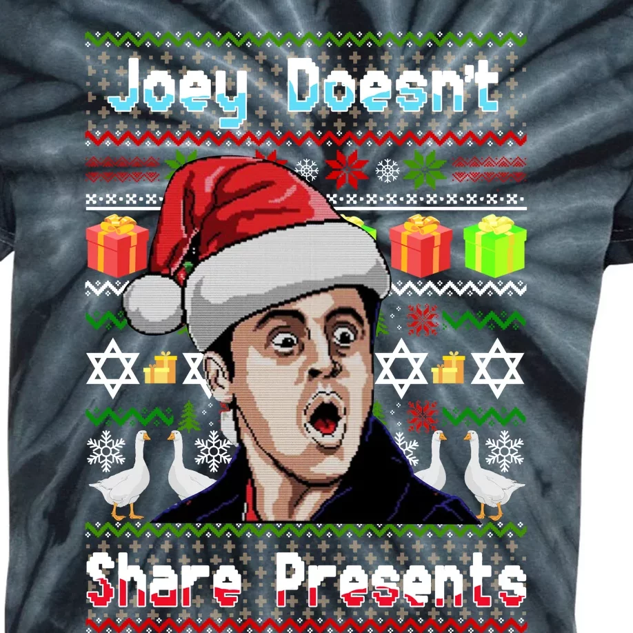 Joey DoesnT Share Presents Christmas Kids Tie-Dye T-Shirt