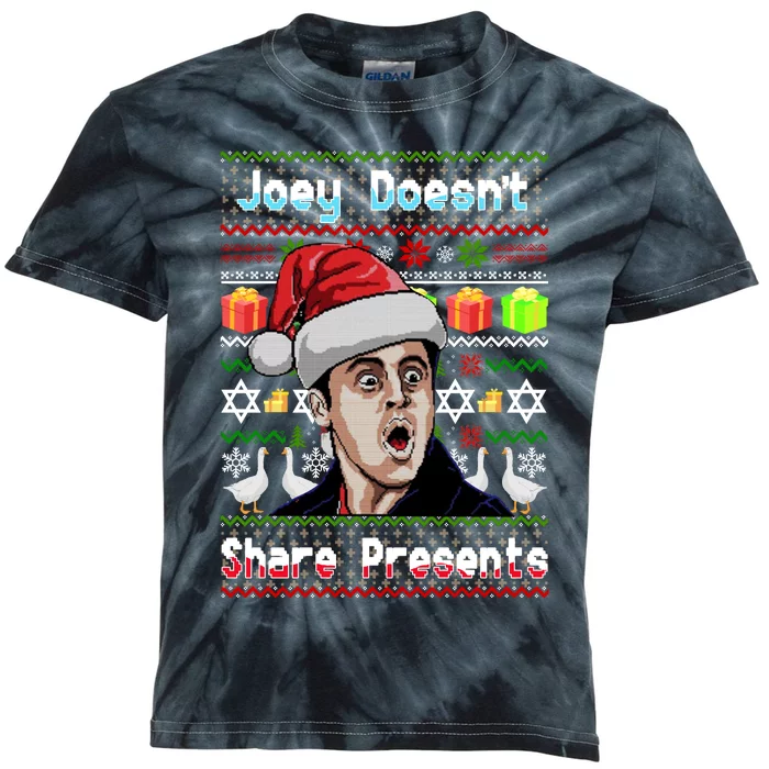 Joey DoesnT Share Presents Christmas Kids Tie-Dye T-Shirt