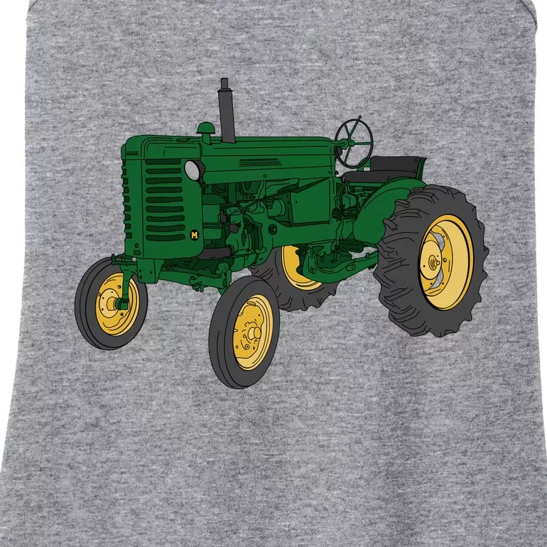 John Deere Styled M Green Tractor Ladies Essential Tank