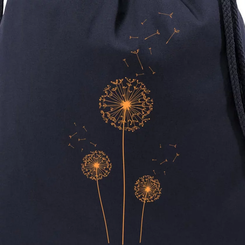 Just Dandelion Summer Breathe Spring Tattoo Orange Gift Drawstring Bag