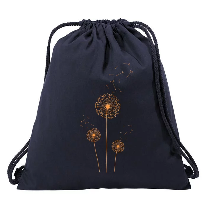 Just Dandelion Summer Breathe Spring Tattoo Orange Gift Drawstring Bag