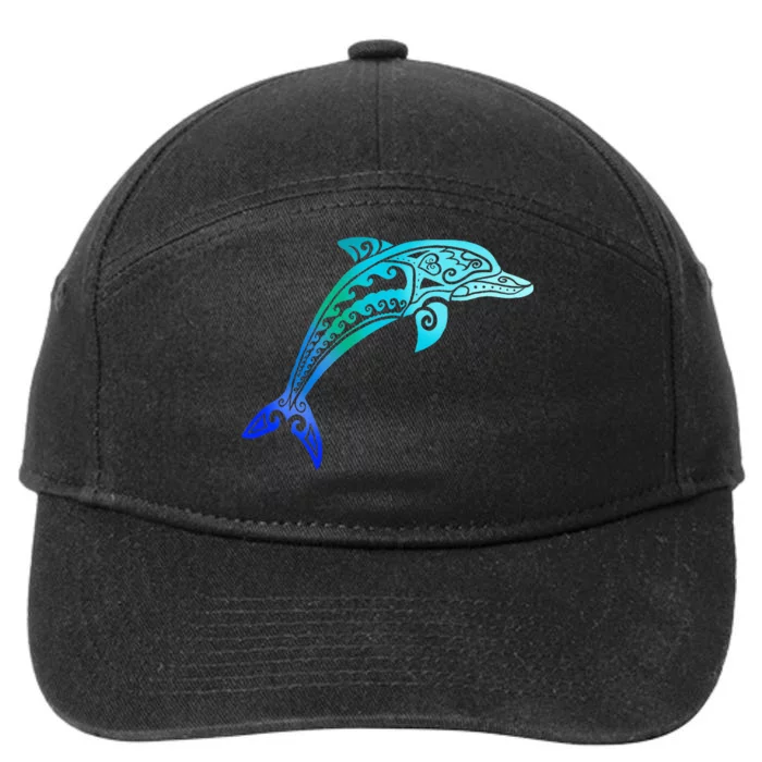 Jumping Dolphin Tribal 7-Panel Snapback Hat