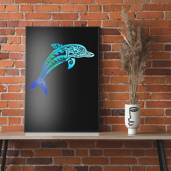 Jumping Dolphin Tribal Poster