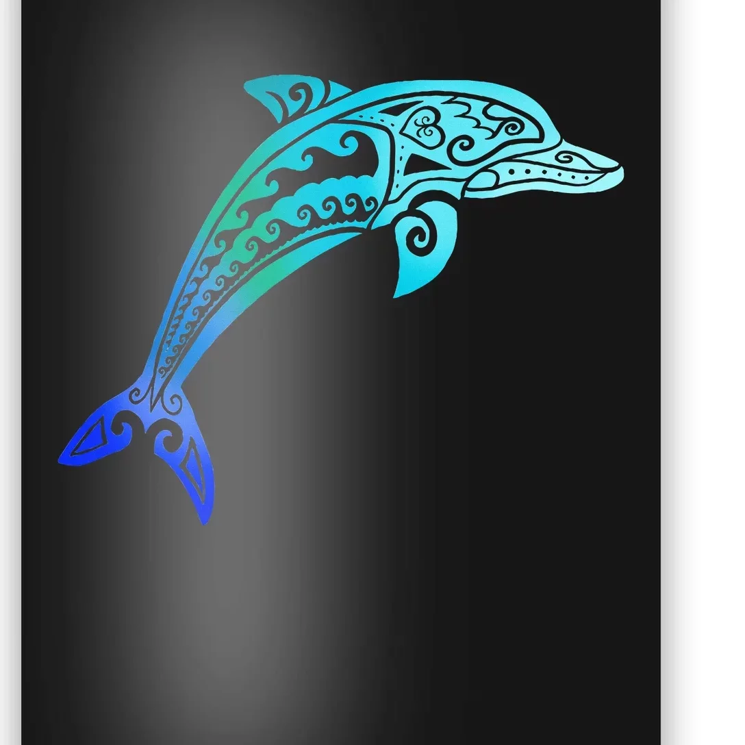 Jumping Dolphin Tribal Poster